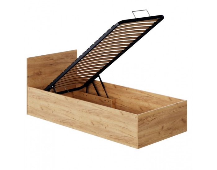 Jednolôžková posteľ s kovovým roštom Doli 90x200 cm - dub craft zlatý