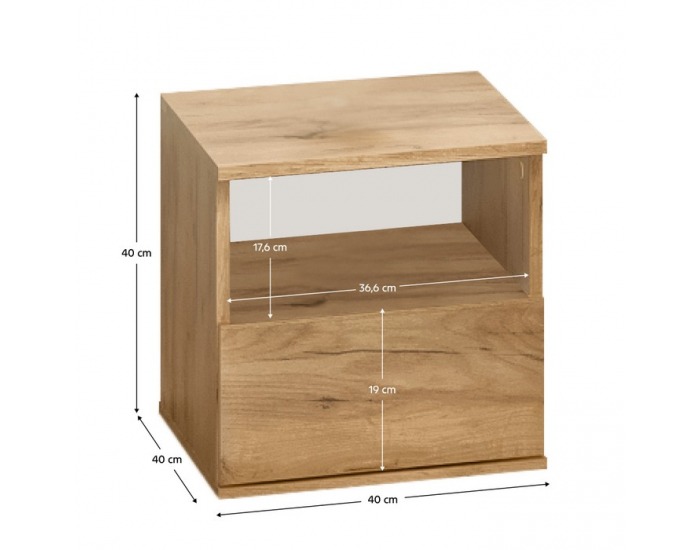 Nočný stolík Doli - dub craft zlatý