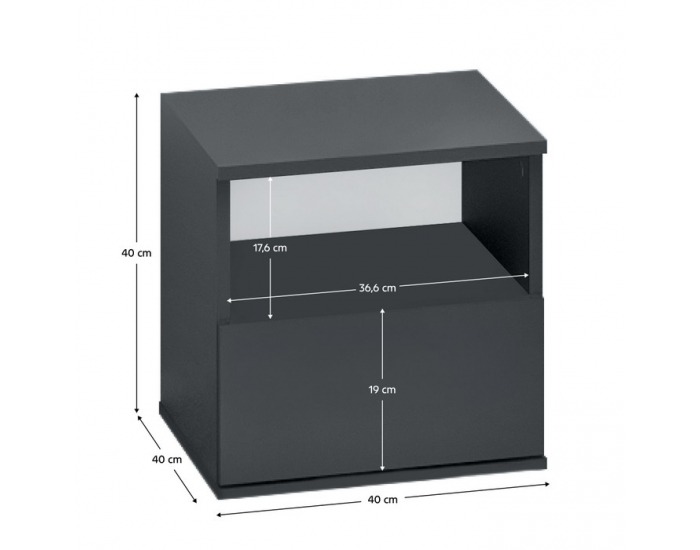 Nočný stolík Doli - grafit