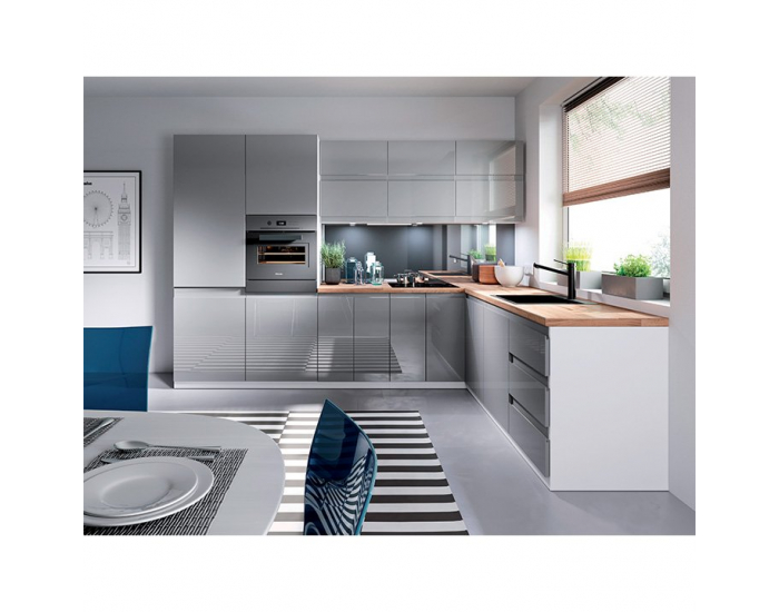 Dolná kuchynská skrinka Aurora D602F - biela / sivý lesk