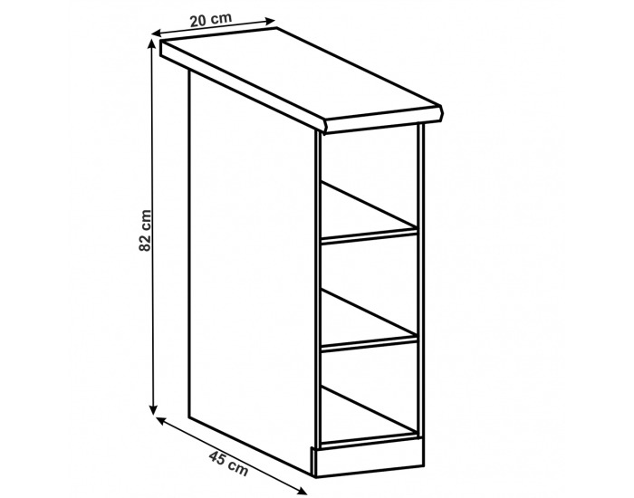Dolná kuchynská skrinka Layla D20P - biela
