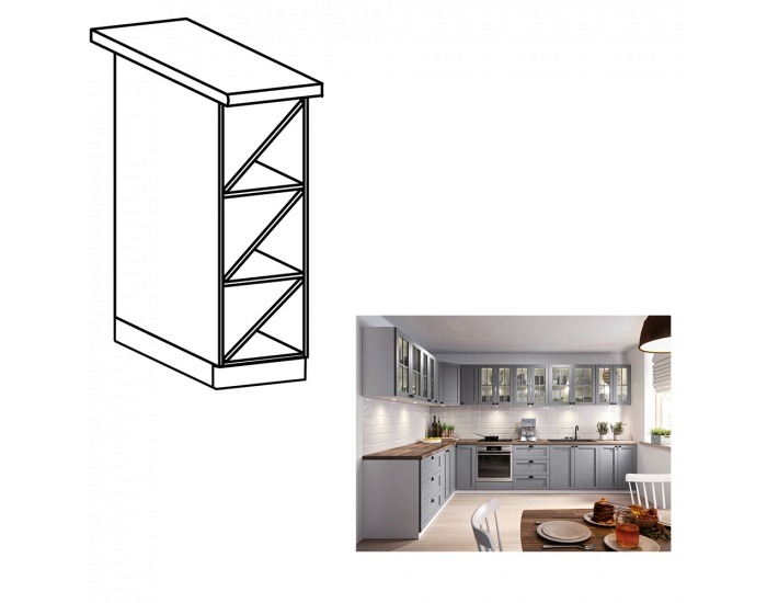 Dolná kuchynská skrinka Layla D20W - biela
