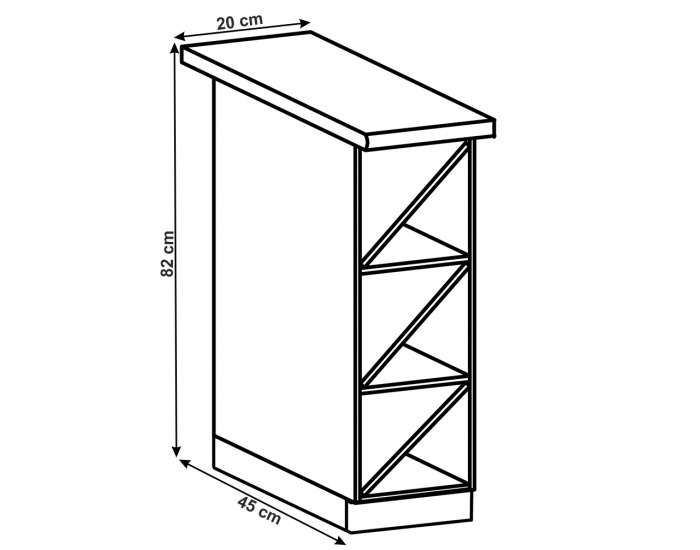 Dolná kuchynská skrinka Layla D20W - biela