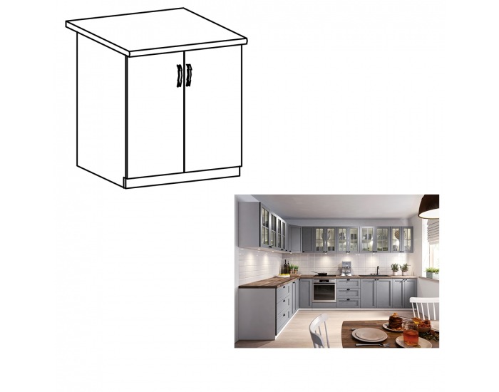 Dolná kuchynská skrinka Layla D60 - sivá matná / biela