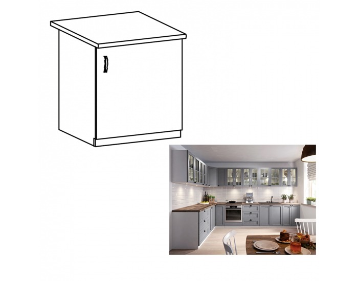 Dolná kuchynská skrinka Layla D601F P - sivá matná / biela