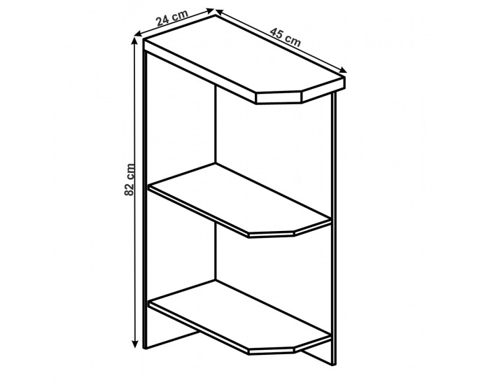 Dolná rohová kuchynská skrinka Layla D25PZ L - biela
