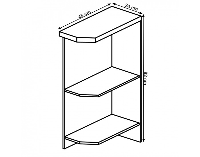 Dolná rohová kuchynská skrinka Layla D25PZ P - biela