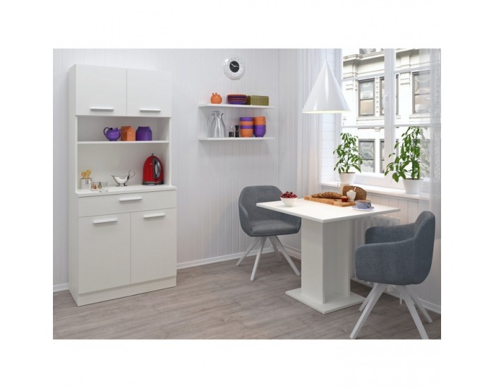 Štvordverový kredenc Domis New - biela 