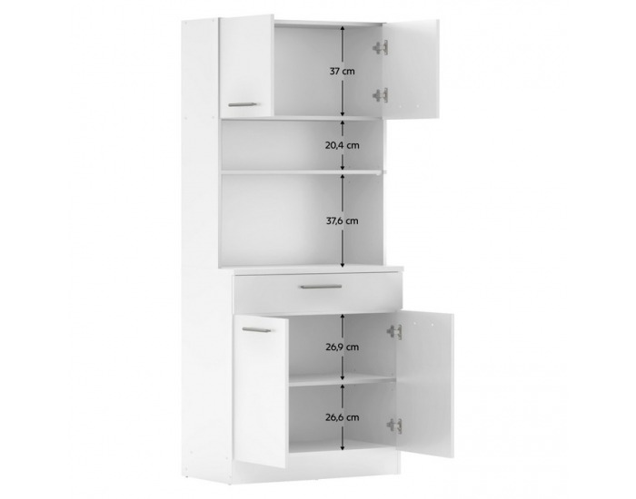 Štvordverový kredenc Domis New - biela 