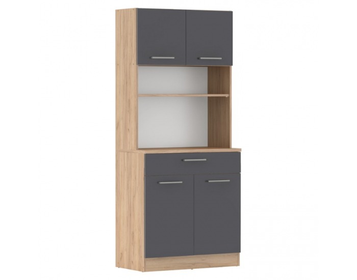 Štvordverový kredenc Domis New - dub artisan / grafit