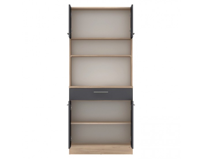 Štvordverový kredenc Domis New - dub artisan / grafit