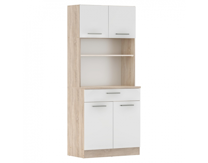 Štvordverový kredenc Domis New - dub sonoma / biela