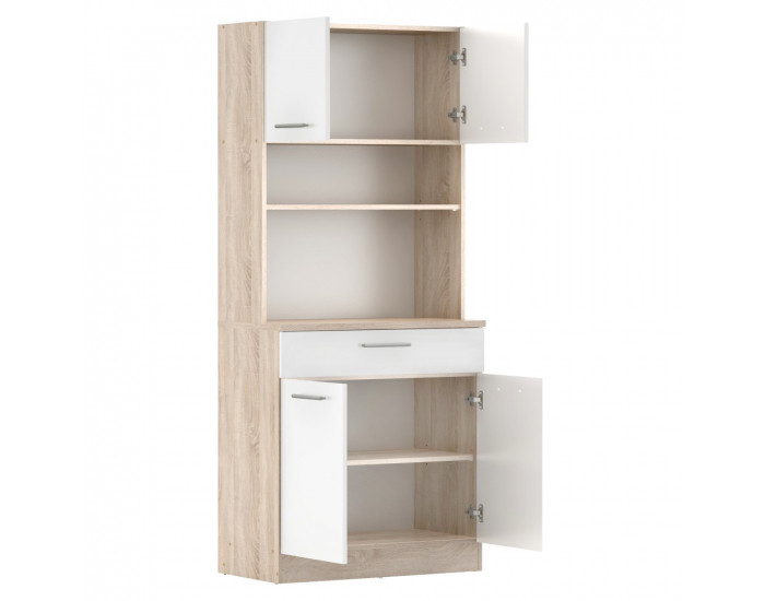 Štvordverový kredenc Domis New - dub sonoma / biela