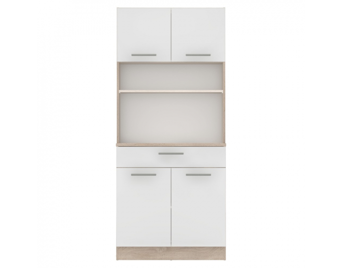 Štvordverový kredenc Domis New - dub sonoma / biela