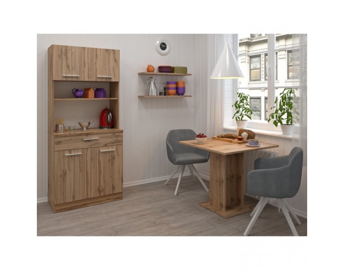 Štvordverový kredenc Domis New - dub wotan