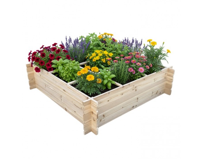 Drevený vyvýšený záhon Donel - hnedá