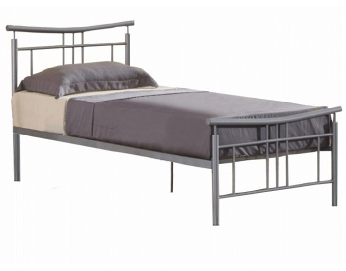 Kovová jednolôžková posteľ s roštom Dorado New 90 - sivá