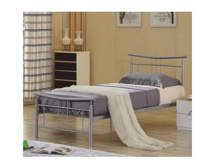 Kovová jednolôžková posteľ s roštom Dorado New 90 - sivá