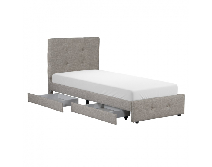 Jednolôžková posteľ s úložným priestorom Dorea 90x200 cm - svetlosivá