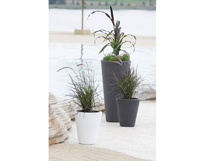 Vysoký plastový kvetináč DPMT400 40 cm - antracit