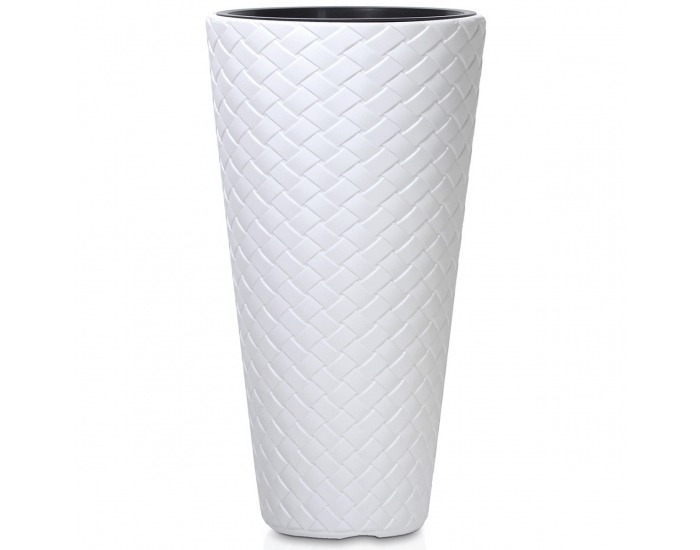 Vysoký plastový kvetináč DPMT400 40 cm - biela