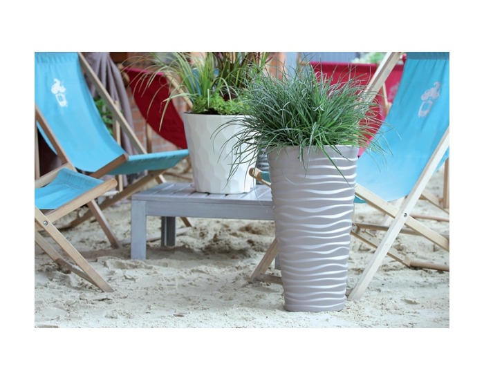 Vysoký plastový kvetináč DPSA400 38,7 cm - antracit