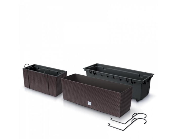 Plastový balkónový kvetináč DRC600W 58 cm - mocca