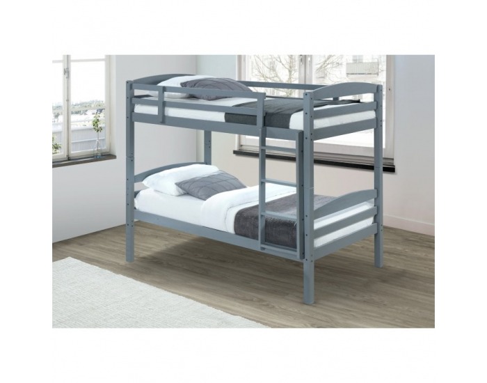 Drevená poschodová posteľ s roštami Forkola 90 - sivá