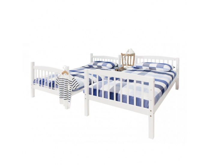 Drevená poschodová posteľ s roštami Ravelo 90 - biela