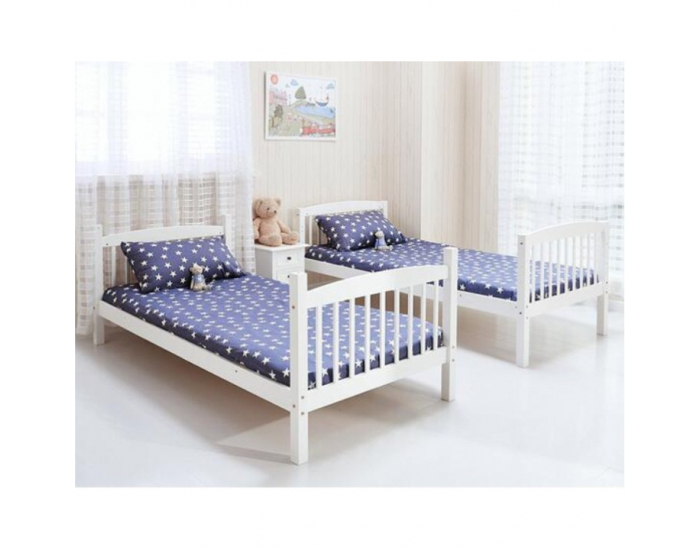 Drevená poschodová posteľ s roštami Ravelo 90 - biela