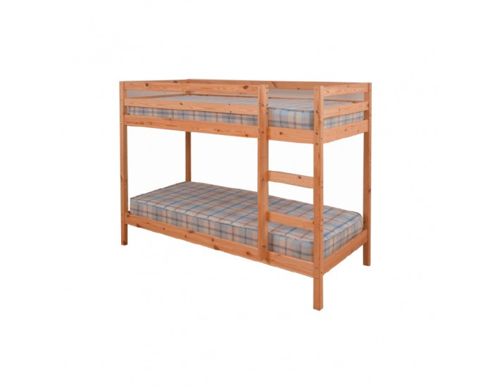 Drevená poschodová posteľ s roštami Verso 90 - svetlohnedá