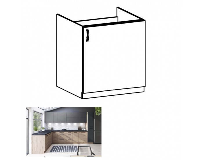 Drezová kuchynská skrinka Langen D60Z P - dub artisan