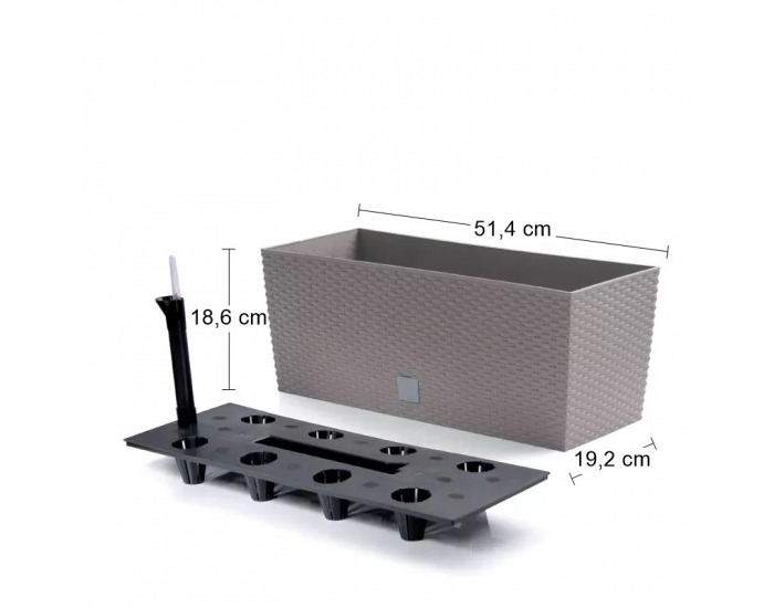 Samozavlažovací plastový kvetináč DRTC500 50 cm - mocca