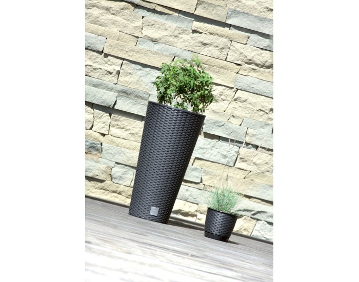 Vysoký plastový kvetináč DRTUS400 40 cm - antracit