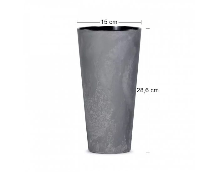 Plastový kvetináč DTUS150E 15 cm - tmavosivá