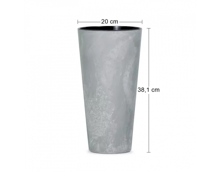 Plastový kvetináč DTUS200E 20 cm - sivý betón