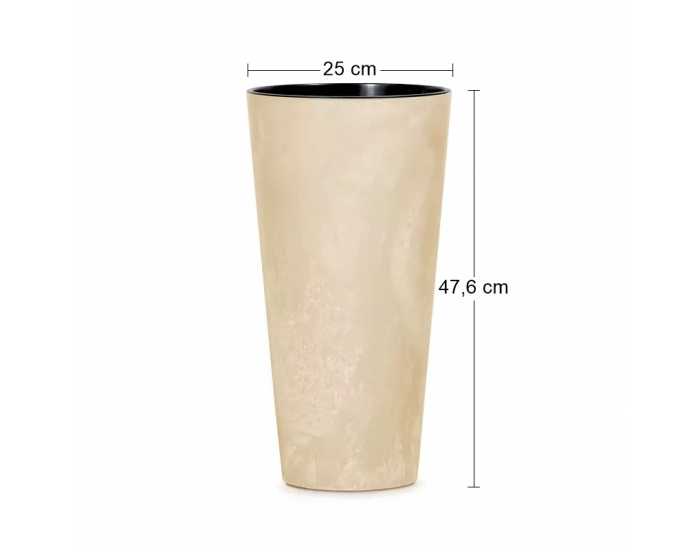 Plastový kvetináč DTUS250E 25 cm - slonovinová