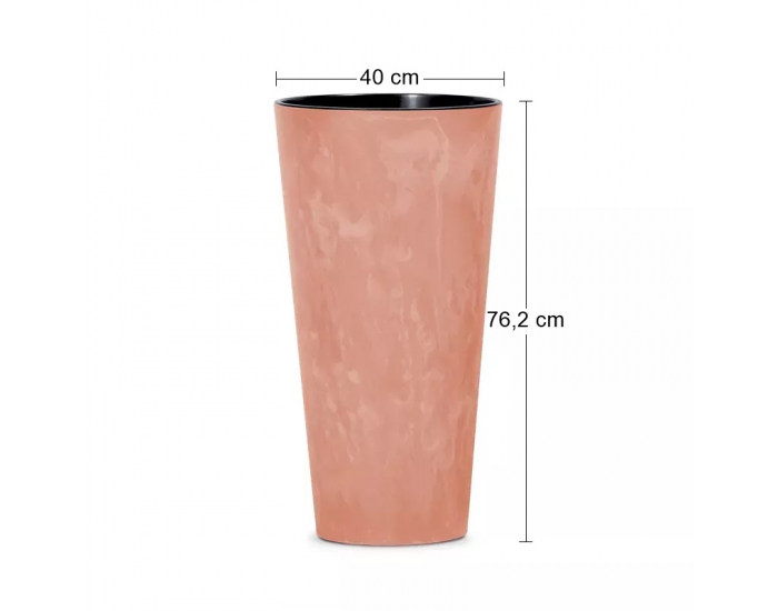 Vysoký plastový kvetináč DTUS400E 40 cm - terakota