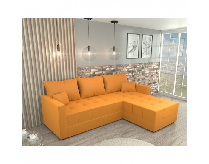 Rohová sedačka s rozkladom Duan Roh L/P - horčicová