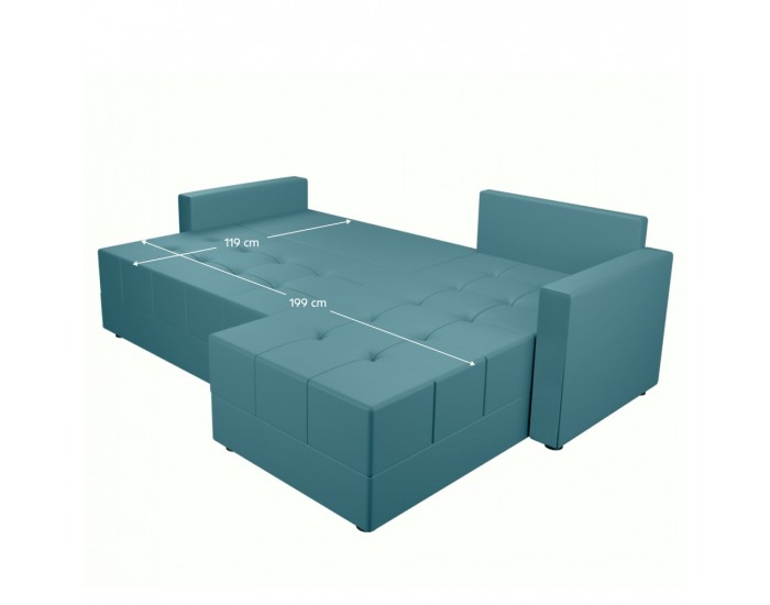 Rohová sedačka s rozkladom Duan Roh L/P - petrolejová