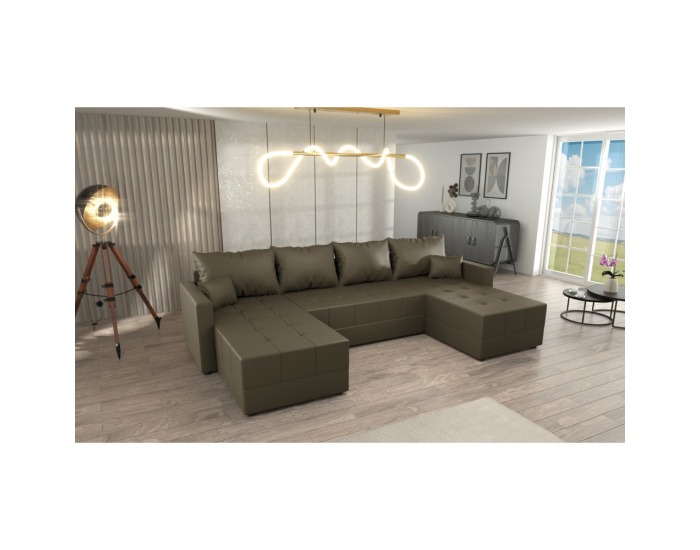 Rohová sedačka U s rozkladom Duan U Uni L/P - hnedá