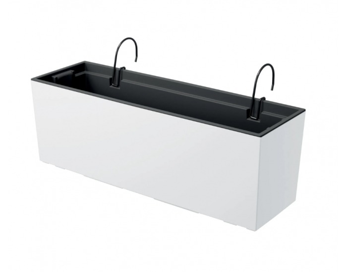 Plastový balkónový kvetináč DUC600W 58 cm - biela