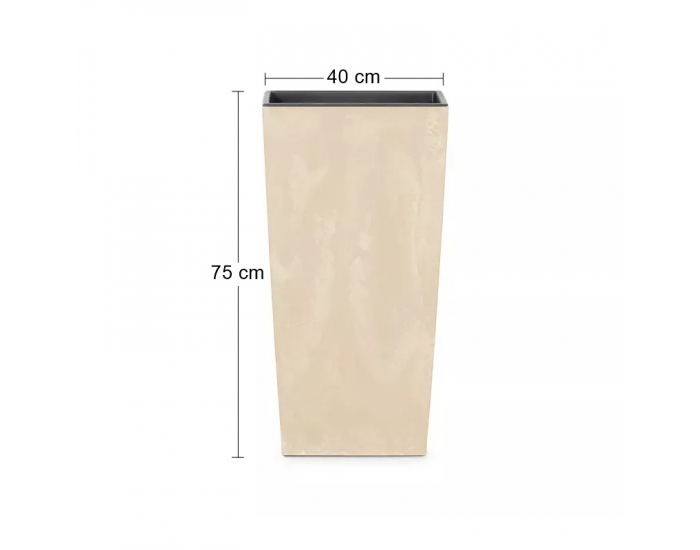 Vysoký plastový kvetináč DURS400E 40 cm - slonovinová
