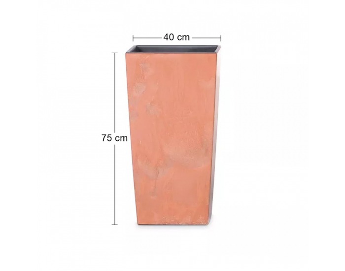 Vysoký plastový kvetináč DURS400E 40 cm - terakota