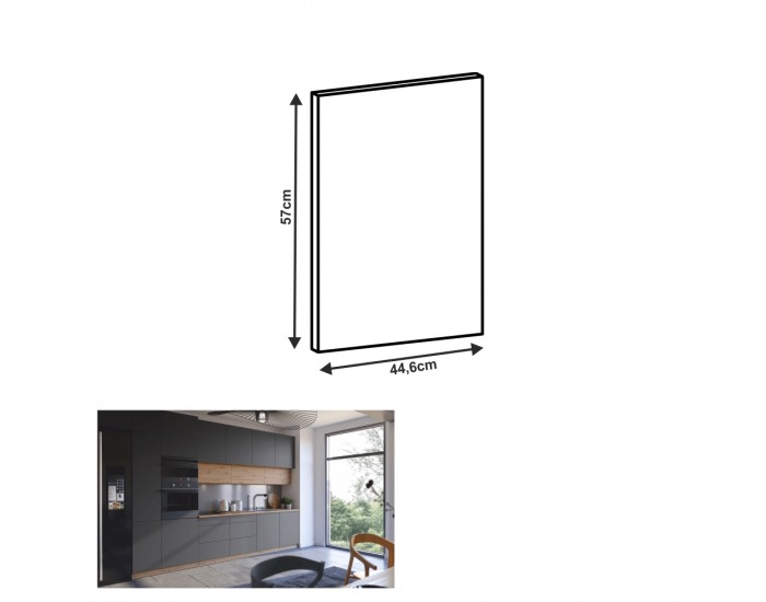 Dvierka na umývačku Langen 44,6x57 cm - sivá matná