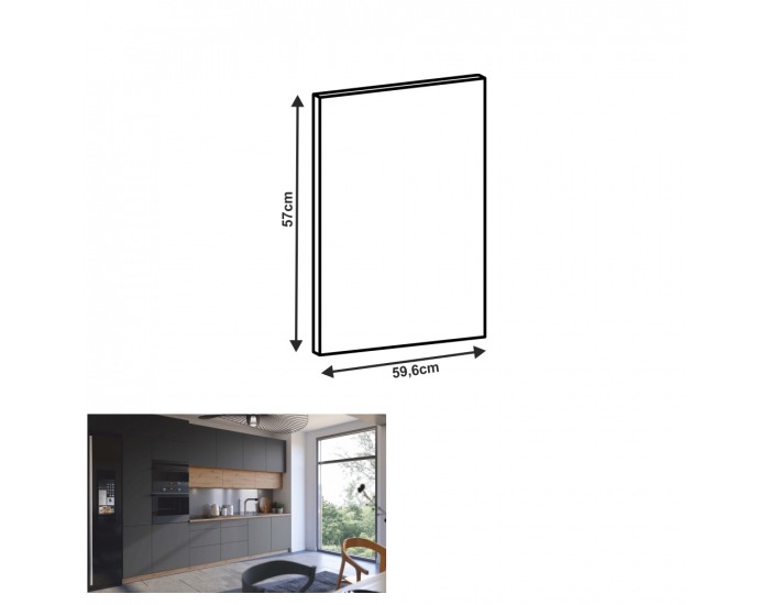 Dvierka na umývačku Langen 59,6x57 cm - sivá matná