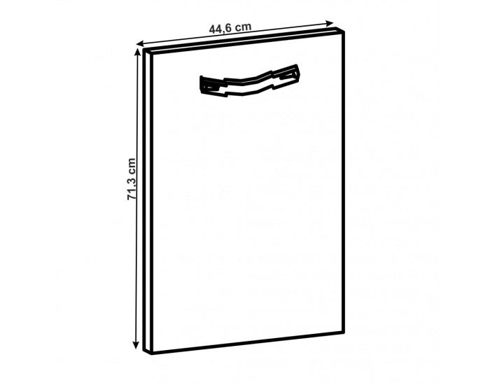 Dvierka na umývačku Layla 44,6x71,3 cm - sivá matná