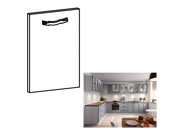 Dvierka na umývačku Layla 59,6x71,3 cm - sivá matná