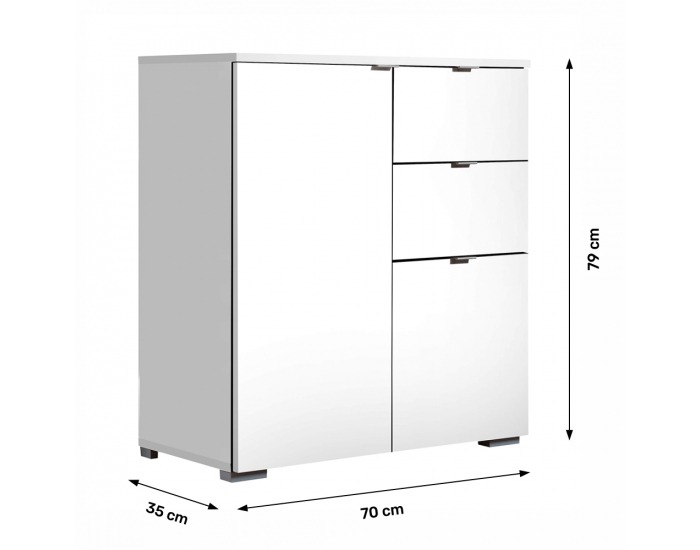 Dvojdverová komoda so zásuvkami Miranda Typ 2 - biela
