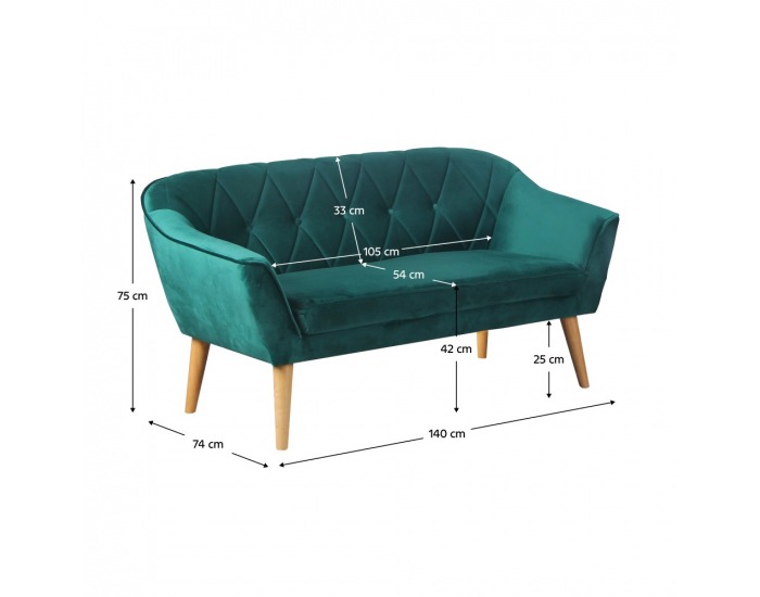 Dvojsedačka Nosel - zelená / prírodná